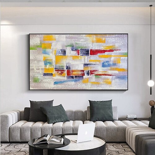 

Handmade Oil Painting Canvas Wall Art Decoration Abstract Art Painting Color Stitching for Home Decor Rolled Frameless Unstretched Painting