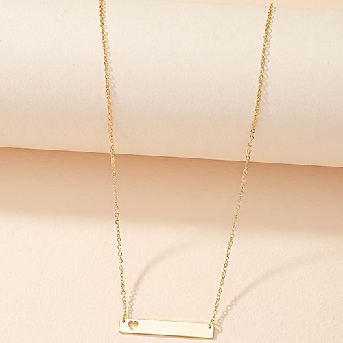 

Necklace Chrome Women's Personalized Elegant Romantic Classic Heart Lovely Square Necklace For Gift Daily Holiday