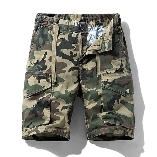 

Herre Militærbukser Cargoshorts Kamuflasje Utendørs Løstsittende Pustende Myk Svettereduserende Bekvem Shorts Bunner Drasnor Full lengde Elastisk midje Militærgrønn Kakifarget Bomull Camping