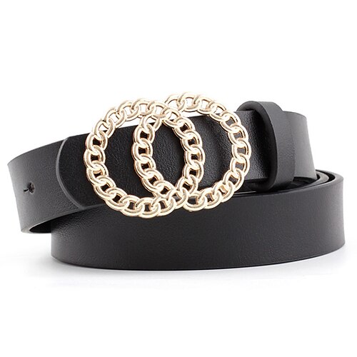 

Women's Unisex PU Buckle Belt PU Leather O-ring Buckle O-ring Casual Classic Party Daily White Black Pink Brown