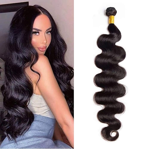 

1 pakke Hårvæver Brasiliansk hår Krop Bølge Menneskehår Extensions Menneskehår Menneskehår, Bølget 16-28 inch Naturlig Moderigtigt Design Blød Klassisk