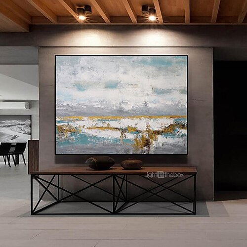 

Oil Painting Hand Painted Horizontal Panoramic Abstract Landscape Modern Stretched Canvas