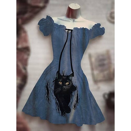 Christmas cat dress clearance womens