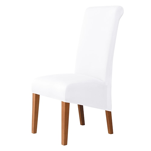 Coprisedie Elasticizzati Con Fiocco – 2 Pezzi Bianchi, Universali Per Sedie Da Pranzo, Con Tasche Antiscivolo, 45x45x90 Cm