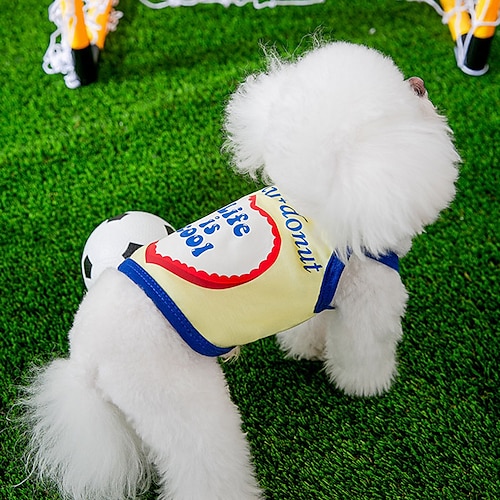 

Dog Cat Vest Quotes Sayings Fashion Cute Sports Casual / Daily Dog Clothes Puppy Clothes Dog Outfits Soft Yellow Costume for Girl and Boy Dog Cloth XS S M L XL 2XL