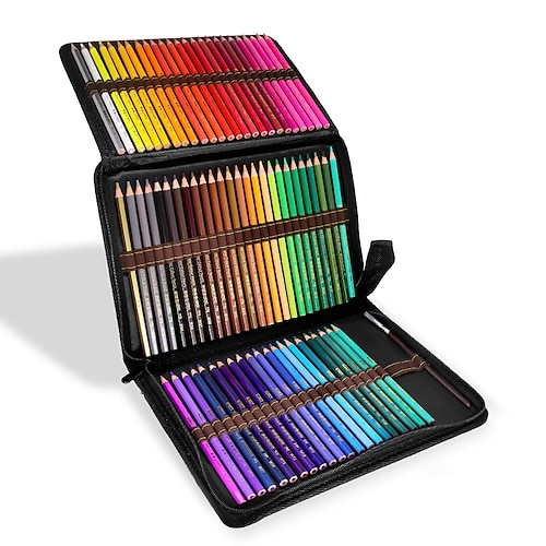 

Colored Pencils 2B Log Pen Holder Water Colors Rainbow Wood Pencils 42 Count/54 Count/ 78 Count for Adult Artists