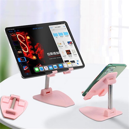 

Phone Stand Portable Lightweight Angle Height Adjustable Phone Holder for Desk Selfies / Vlogging / Live Streaming Compatible with Tablet All Mobile Phone Phone Accessory