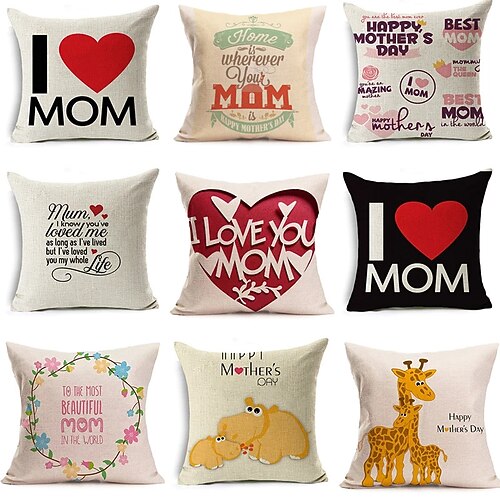 

Mother's Day Double Side Cushion Cover 1PC Soft Decorative Square Throw Pillow Cover Cushion Case Pillowcase for Bedroom Livingroom Superior Quality Machine Washable Indoor Cushion for Sofa Couch Bed Chair