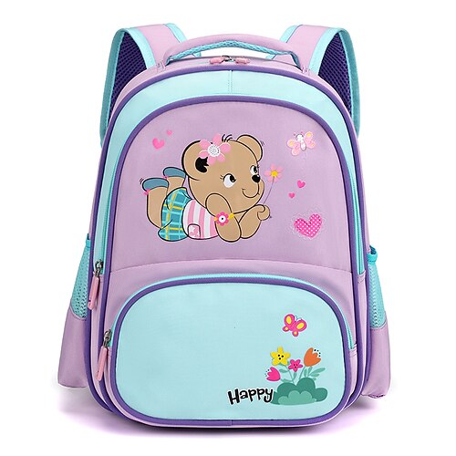 

Cartoon Animal School Backpack Bookbag for Student Classic Large Capacity With Water Bottle Pocket Polyester School Bag Satchel