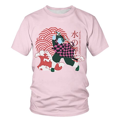 

Inspired by Demon Slayer: Kimetsu no Yaiba Kamado Tanjirou T-shirt Cartoon 100% Polyester Anime Harajuku Graphic Kawaii T-shirt For Men's / Women's / Couple's