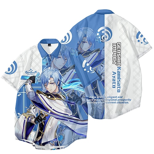 

Inspired by Genshin Impact Kamisato Ayaka Blouse / Shirt Anime Terylene Anime 3D Harajuku Graphic Top For Men's