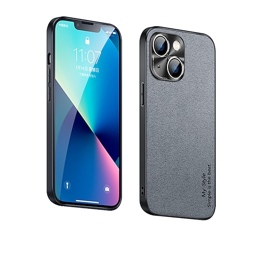 

Phone Case For Apple Back Cover iPhone 13 12 Pro Max Shockproof Solid Colored Genuine Leather
