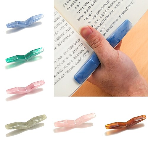 

5 pcs Thumb Bookmark Geometrical Creative Pagination Mark Resin Aesthetic Funny Bookmark for Student Women Gifts 4.50.6 inch
