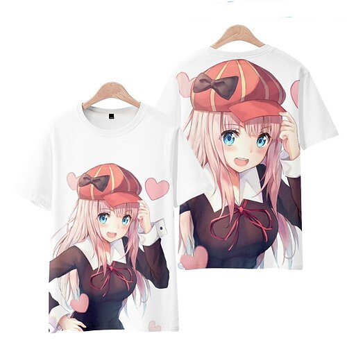 

Inspired by Kaguya-sama: Love is War Fujiwara Chika Shinomiya Kaguya Cosplay Costume T-shirt 100% Polyester Pattern Harajuku Graphic Kawaii T-shirt For Men's / Women's / Couple's