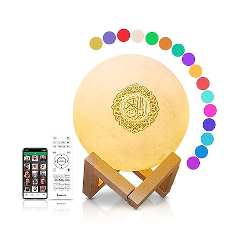 

Moon Lamp Quran Speaker Night Light Galaxy Lamp 7 Colors LED 3D Star Moon Light with Stand Remote & Touch & APP Control USB Rechargeable