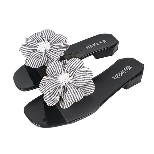 

Women's Slippers Flat Sandals Flower Flat Heel Round Toe Open Toe Elegant Casual Daily PVC Loafer Spring Summer Striped Green Black Pink