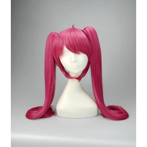 

Date A Live Kurumi Tokisaki Cosplay Cosplay Wigs Women's With 2 Ponytails 35 inch Heat Resistant Fiber kinky Straight Red Teen Adults' Anime Wig