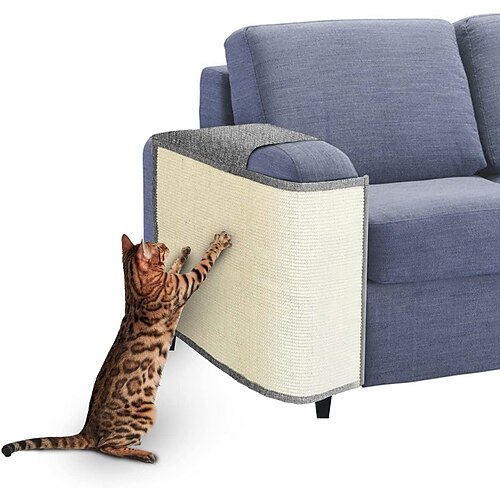 

Cat Scratch Mat Sofa Protector Natural Sisal Furniture Protector Scratching Pad For Cats Scratch Carpet For Couch, Sofa, Chair(Right And Left)