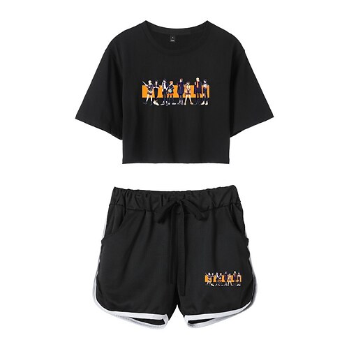 

Inspired by Haikyuu Hinata Syouyou Outfits Crop Top 100% Polyester Anime Harajuku Graphic Shorts For Women's