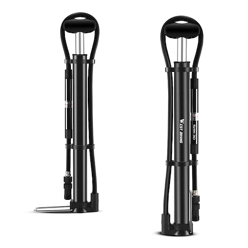 

WEST BIKING Mini Bike Pump Lightweight Materials Durable Inflated For Triathlon Cycling Bicycle Aluminium alloy Black Silver