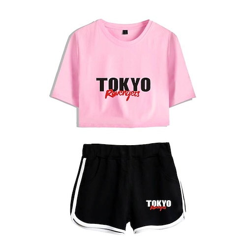 

Inspired by Tokyo Revengers Cosplay Outfits Crop Top 100% Polyester Anime Harajuku Graphic Shorts For Women's