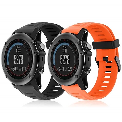 

2 PCS Smart Watch Band for Garmin Fenix 7X / 6X Pro / 5X / 3/3 HR 26mm Silicone Smartwatch Strap Waterproof Adjustable Shockproof Sport Band Replacement Wristband