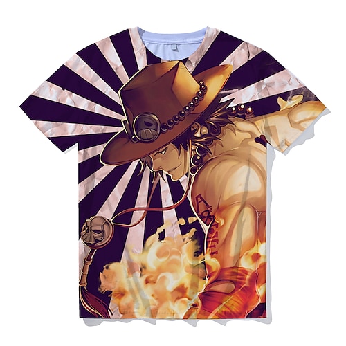 

Inspired by One Piece Portgas D. Ace T-shirt Cartoon Manga Anime Harajuku Graphic Kawaii T-shirt For Men's Women's Unisex Adults' 3D Print 100% Polyester