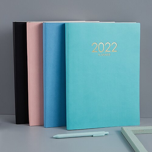 

2022 Daily Planner Planner B5 6.9×9.8 Inch Retro PU SoftCover Portable Classsic Agenda Planner 360 Pages for School Office Business