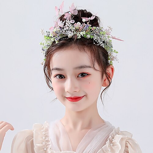 

Crown Tiaras Headbands Headpiece Imitation Pearl Rhinestone Wedding Party / Evening Retro With Faux Pearl Headpiece Headwear