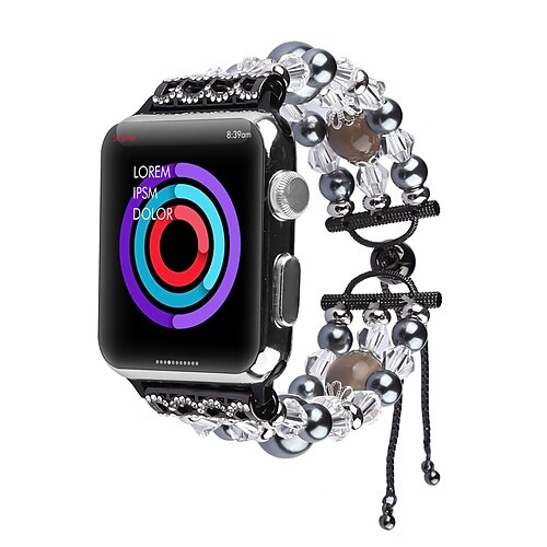 

1PC Smart Watch Band Compatible with Apple iWatch Series 8 7 6 5 4 3 2 1 SE Jewelry Bracelet for iWatch Smartwatch Strap Wristband Beaded Luxury Bling Diamond Stainless Steel Buckle