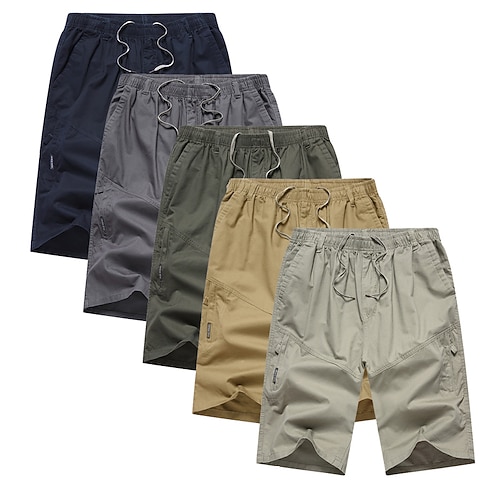 

Men's Cargo Shorts Hiking Shorts Summer Outdoor Loose Breathable Soft Comfortable Wear Resistance Shorts Capri Pants Drawstring Dark Grey Army Green Cotton Camping / Hiking Fishing Beach XL XXL XXXL