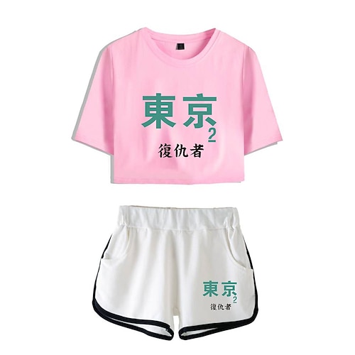 

Inspired by Tokyo Revengers Cosplay Outfits Crop Top 100% Polyester Anime Harajuku Graphic Shorts For Women's