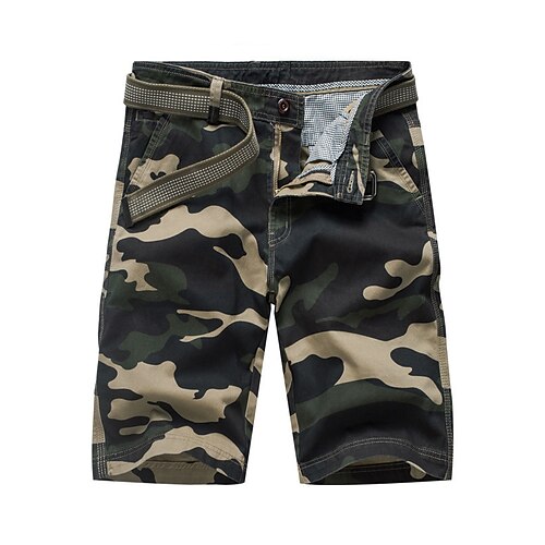 

Men's Classic Style Fashion Shorts Cargo Shorts Pocket Print Knee Length Pants Casual Daily Camouflage Cotton Blend Comfort Breathable Mid Waist Army Green Camel Dark Gray Yellow 31 32 34 36 38