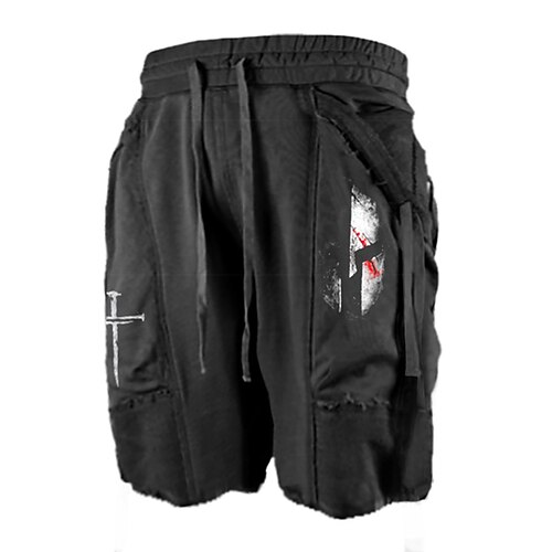 

Men's Stylish Casual / Sporty Active Shorts Drawstring Pocket Elastic Waist Knee Length Pants Sports Outdoor Daily Micro-elastic Graphic Comfort Breathable Mid Waist Black M L XL XXL 3XL