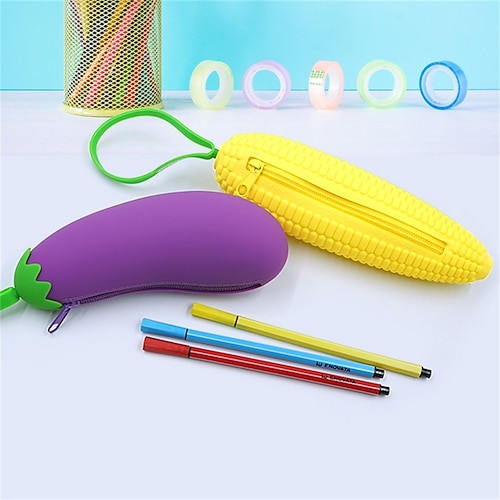 

PencilCasePenPouchMarkerBag Waterproof Cartoon Cute Silicon for School Student Kids