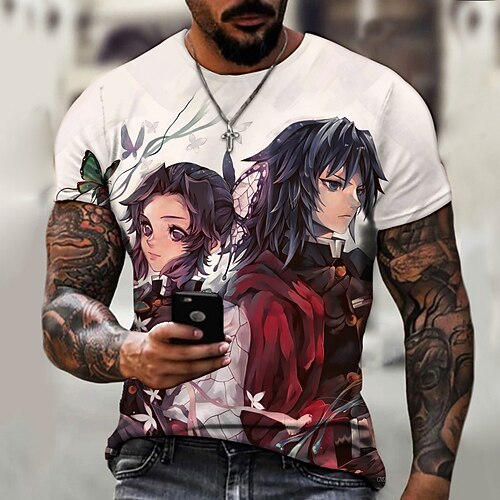 

Inspired by Demon Slayer: Kimetsu no Yaiba Kochou Shinobu Tomioka Giyuu T-shirt Cartoon 100% Polyester Anime Harajuku Graphic Kawaii T-shirt For Men's / Women's / Couple's