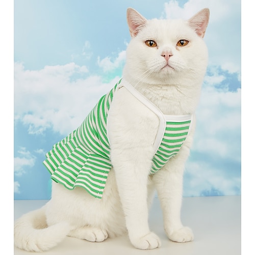 

Dog Cat Dress Striped Casual Daily Casual / Daily Dog Clothes Puppy Clothes Dog Outfits Soft Green Purple Orange Costume for Girl and Boy Dog Polyster XS S M L XL