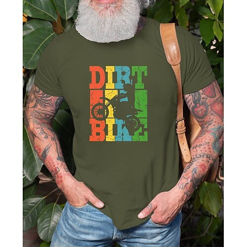

Men's T shirt Hot Stamping Letter Round Neck Casual Daily Print Short Sleeve Tops Simple Basic Blue Black Gray