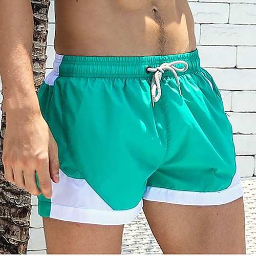 

Men's Swim Trunks Swim Shorts Quick Dry Lightweight Board Shorts Bathing Suit with Pockets Mesh Lining Drawstring Swimming Surfing Beach Water Sports Patchwork Summer