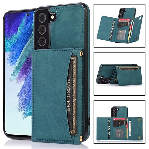 

Phone Case For Samsung Galaxy Wallet Card S21 S20 Ultra Plus FE Note 10 Samsung A13 5G Shockproof with Stand Card Holder Slots Solid Colored PU Leather