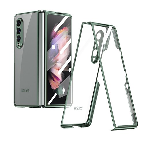 

Phone Case For Samsung Galaxy Full Body Case Z Fold3 Shockproof Dustproof Plating Transparent PC