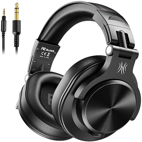 

OneOdio A70 Bluetooth Over Ear Headphones Wireless Headphones with 72H Playtime Shareport Foldable 3.5mm/6.35mm Stereo Jack for Guitar Amp Computer PC Tablet Home Office Travel