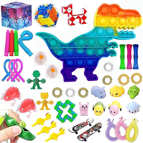 

43pcs Sensory Fidget Toys Set Bundle-DNA Marble and Mesh Stress Relief Balls with Fidget Hand Toys for Boy Girl Adults Calming Toys for ADHD Autism Anxiety Relief