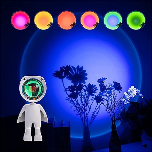 

Rainbow Sunset Projector RGB Atmosphere Led Night Light Home Coffe shop Background Wall Decoration Colorful Lamp