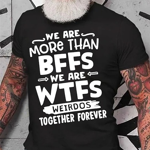 

Men's T shirt Hot Stamping Graphic Letter Crew Neck Street Casual Print Short Sleeve Tops Basic Fashion Classic Comfortable White Black