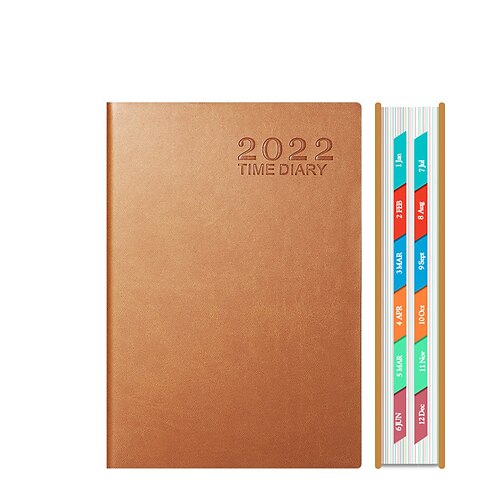 

2022 Daily Weekly Monthly Planner A5 5.8×8.3 Inch Classic PU Hardcover Agenda Monthly Tabs Planner 400 Pages for School Office Business