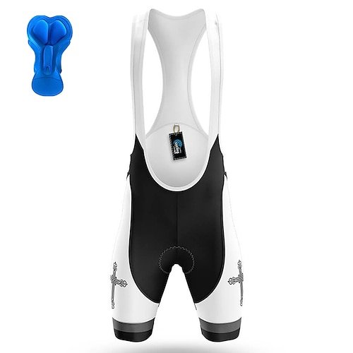 

21Grams Men's Cycling Bib Shorts Bike Padded Shorts / Chamois Bottoms Mountain Bike MTB Road Bike Cycling Sports Graphic 3D Pad Cycling Breathable Quick Dry White Polyester Spandex Clothing Apparel