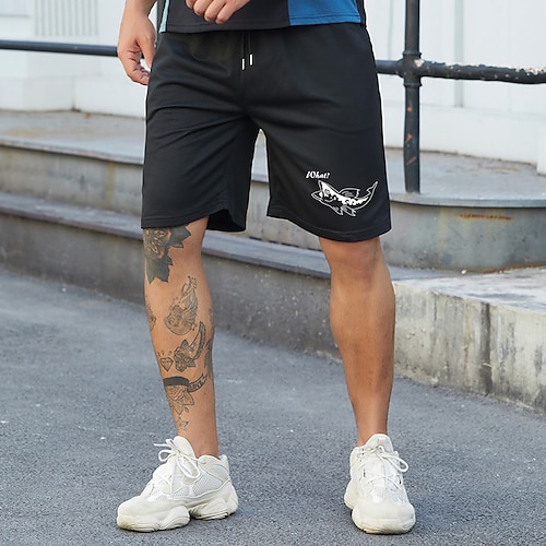 

Men's Stylish Classic Style Active Shorts Elastic Drawstring Design Front Pocket Print Short Pants Sports Outdoor Casual Graphic Prints Spider Cotton Blend Comfort Breathable Mid Waist 1 2 3 4 5 S M