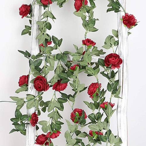

Peony Artificial Flower Fabric Modern Contemporary Vine Wall Flower Vine