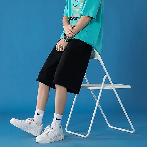 

Men's Athleisure Baggy Shorts Baggy 3D Print Print Short Pants Casual Daily Inelastic Solid Colored Sports Mid Waist Black Grey M L XL XXL 3XL
